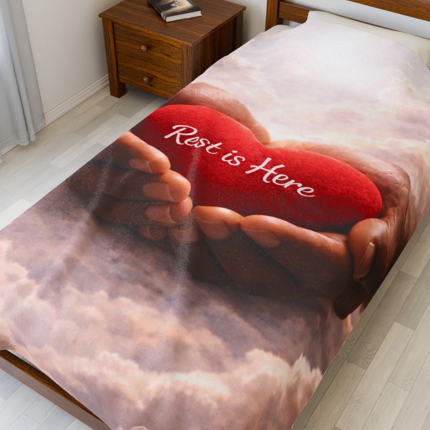 Rest is Here Plush Comfort Velveteen Blanket