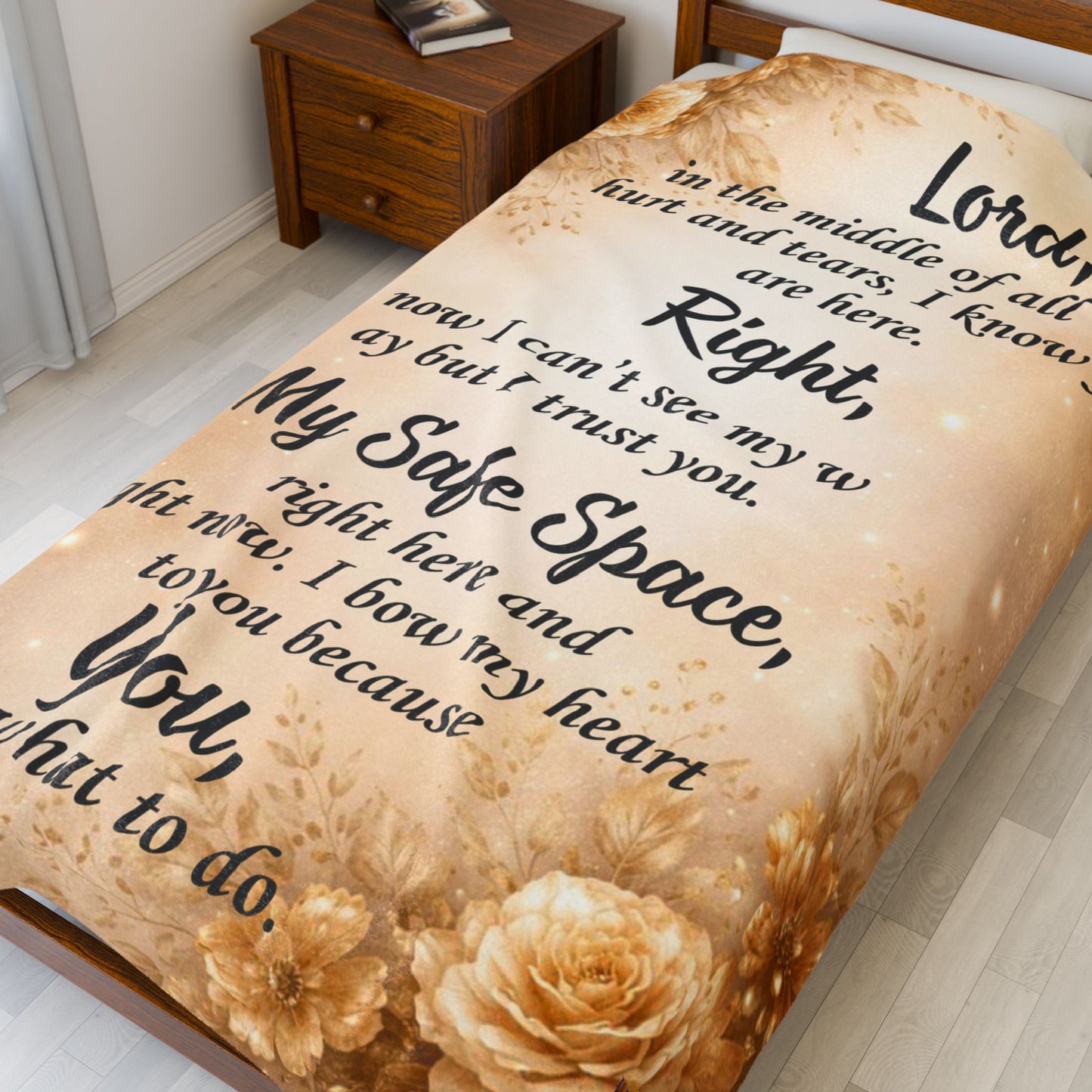 Christian Healing Prayer Blanket — My Safe Space™ Comfort Throw for Peace & Emotional Restoration