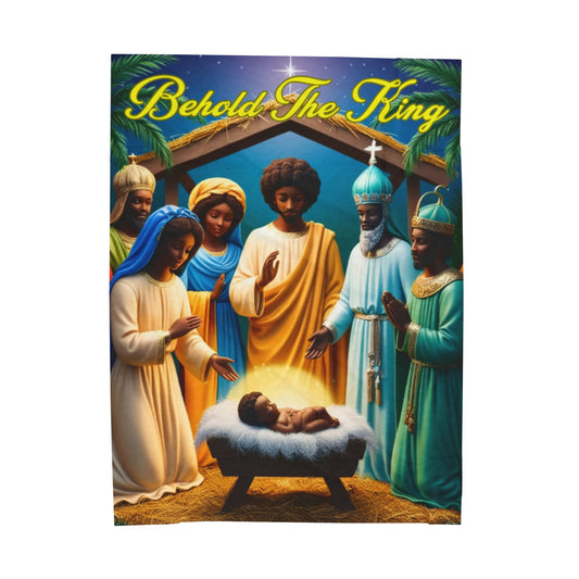 “Afro American Nativity Velveteen Plush Blanket (60x80) – Christian Christmas Throw for Women, Family & Holiday Décor”