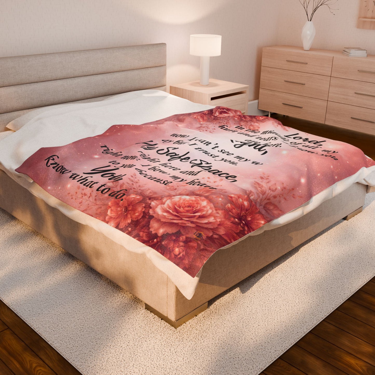 Christian Healing Prayer Blanket — My Safe Space™ Comfort Throw for Peace & Emotional Restoration