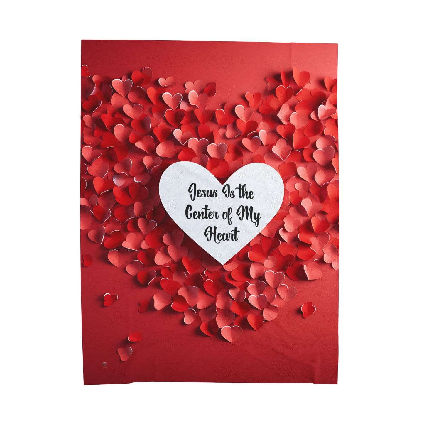 Jesus Is The Center of My Heart Plush Comfort Velveteen Blanket