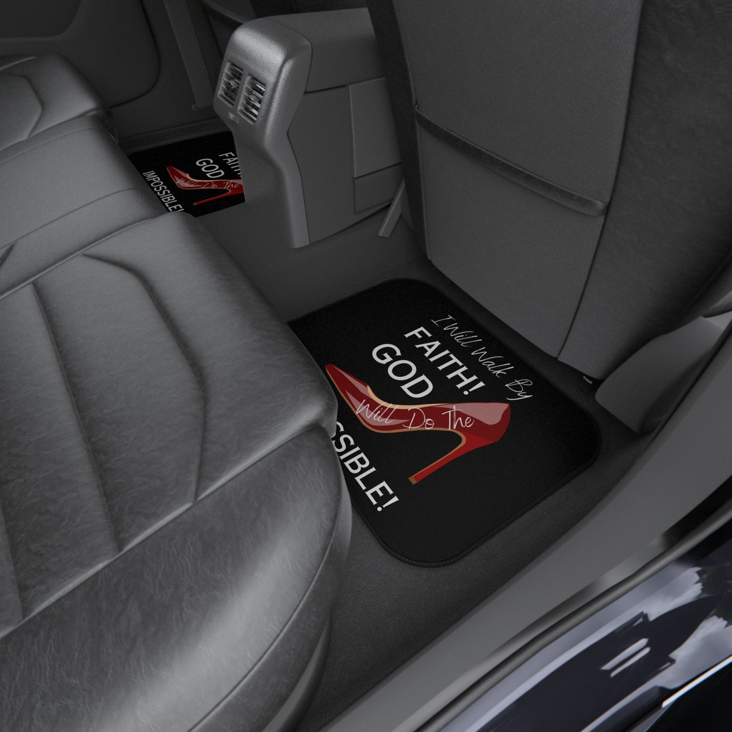 I Will Walk by Faith, God Will Do the Impossible Car Mats (Set of 4)