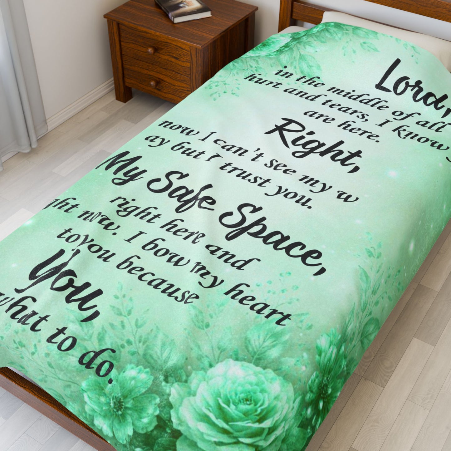 Christian Healing Prayer Blanket — My Safe Space™ Comfort Throw for Peace & Emotional Restoration