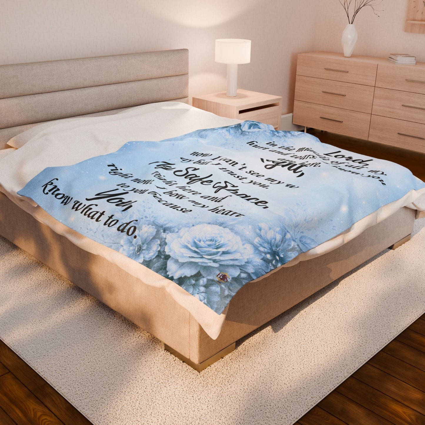 Christian Healing Prayer Blanket — My Safe Space™ Comfort Throw for Peace & Emotional Restoration