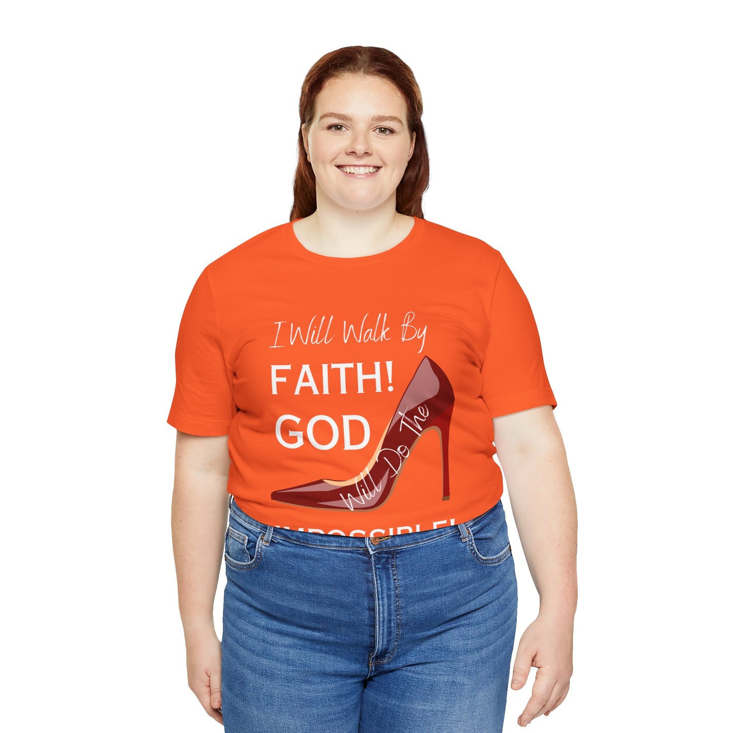 I Will Walk By Faith  Jersey Short Sleeve Tee (Autum colors)