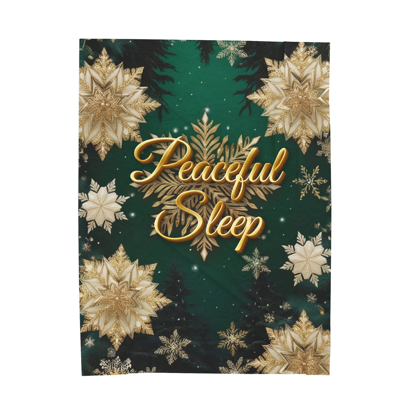 Sleeping In Peace Emerald Green Velveteen Plush Blanket