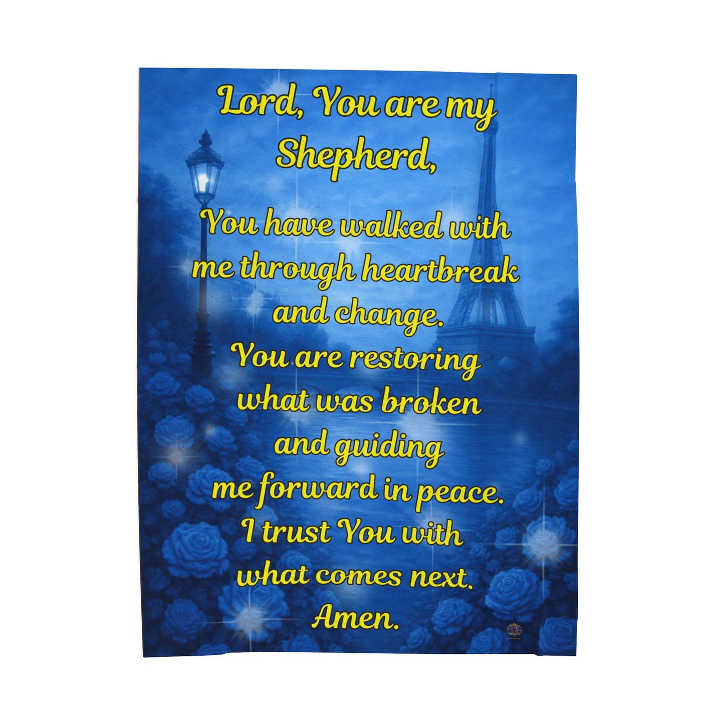 Psalm 23 Velveteen Plush Blanket — Christian Nighttime Comfort