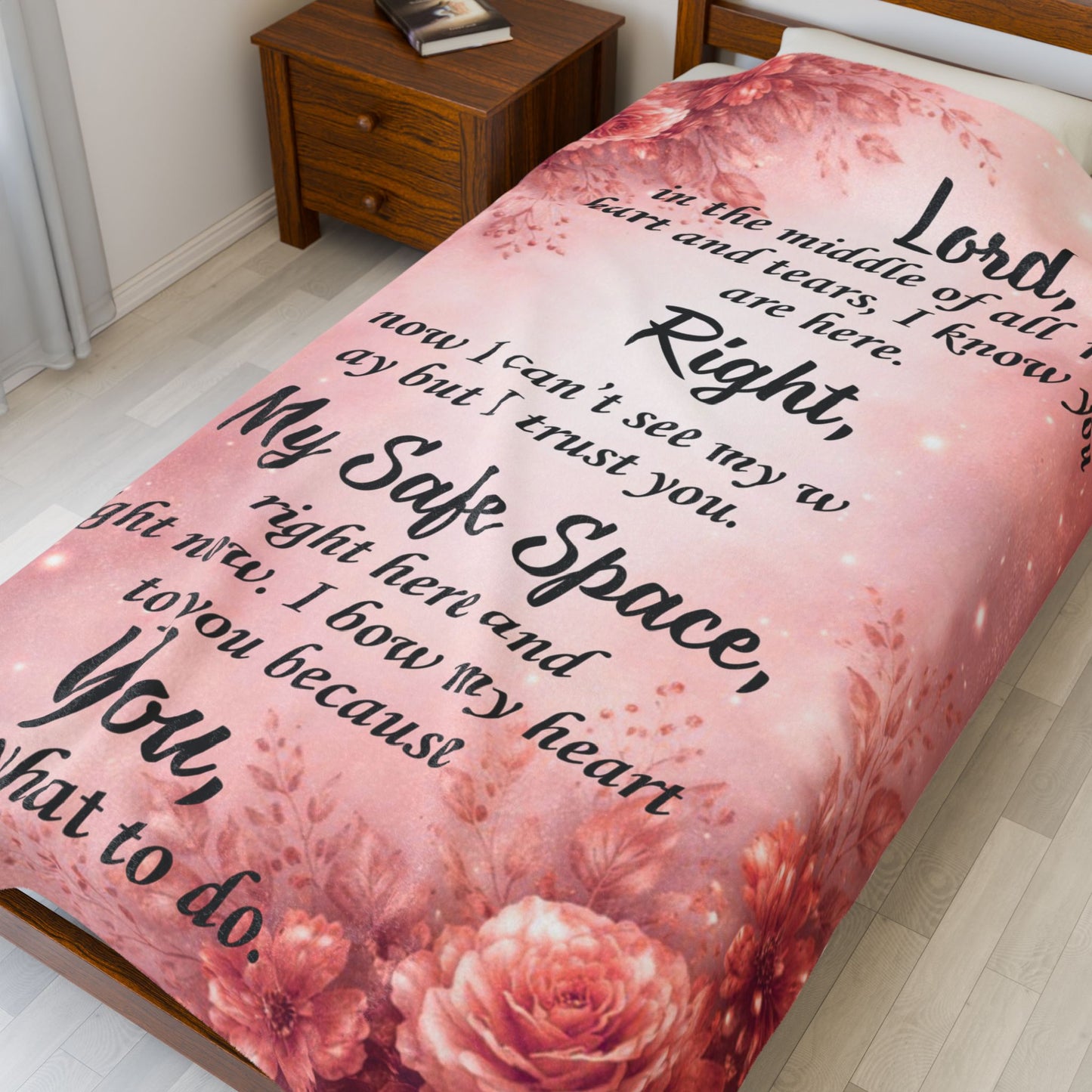 Christian Healing Prayer Blanket — My Safe Space™ Comfort Throw for Peace & Emotional Restoration