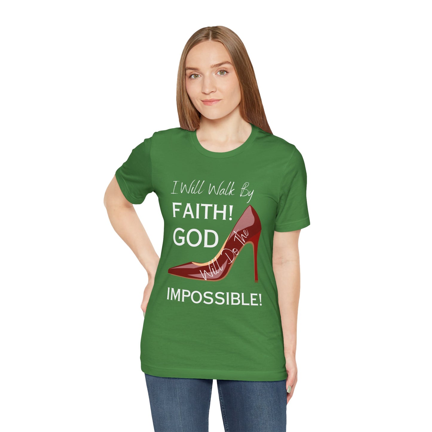 I Will Walk By Faith  Jersey Short Sleeve Tee (Autum colors)