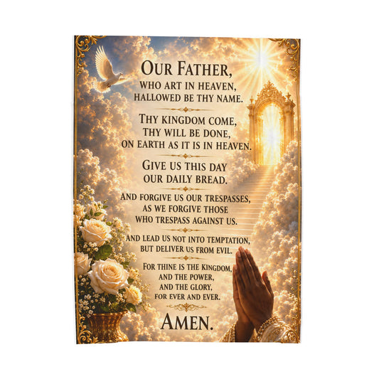 The Lord's Prayer Our Father plush Comfort Velveteen Blanket