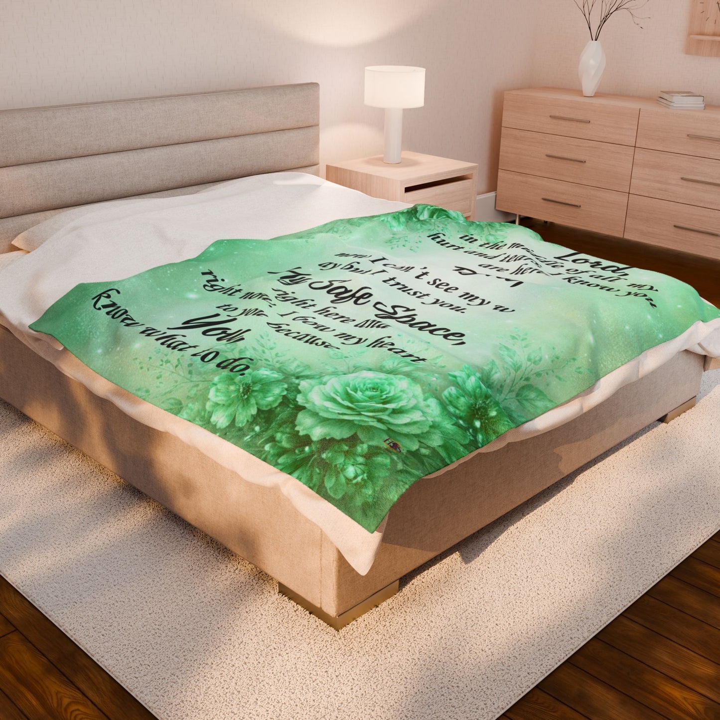 Christian Healing Prayer Blanket — My Safe Space™ Comfort Throw for Peace & Emotional Restoration