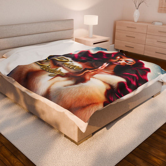 Afro American Woman Inspirational  I Have Victory Velveteen Christian  Plush Blanket