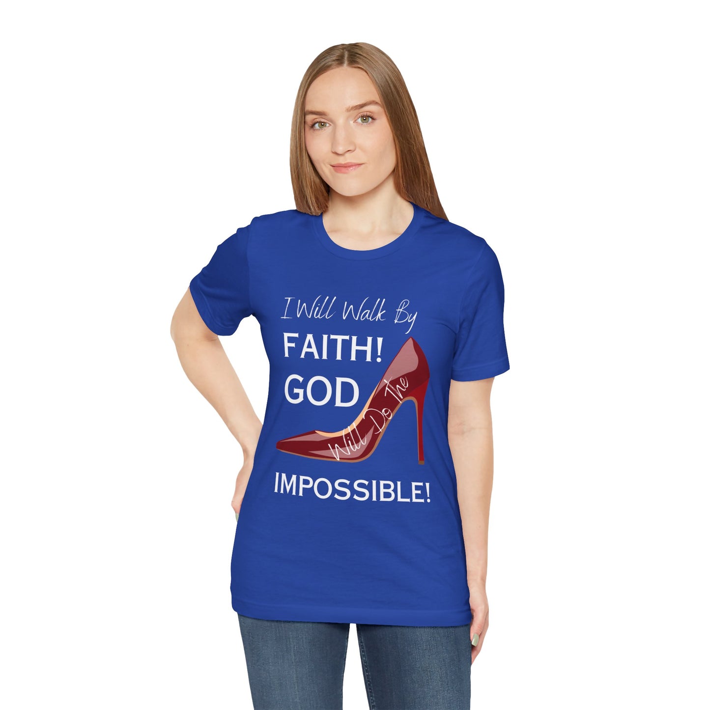 I Will Walk By Faith  Jersey Short Sleeve Tee (Autum colors)