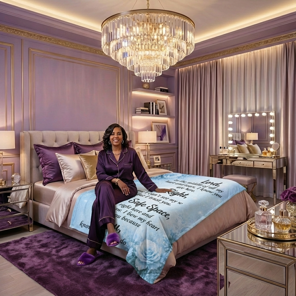 Christian Healing Prayer Blanket — My Safe Space™ Comfort Throw for Peace & Emotional Restoration