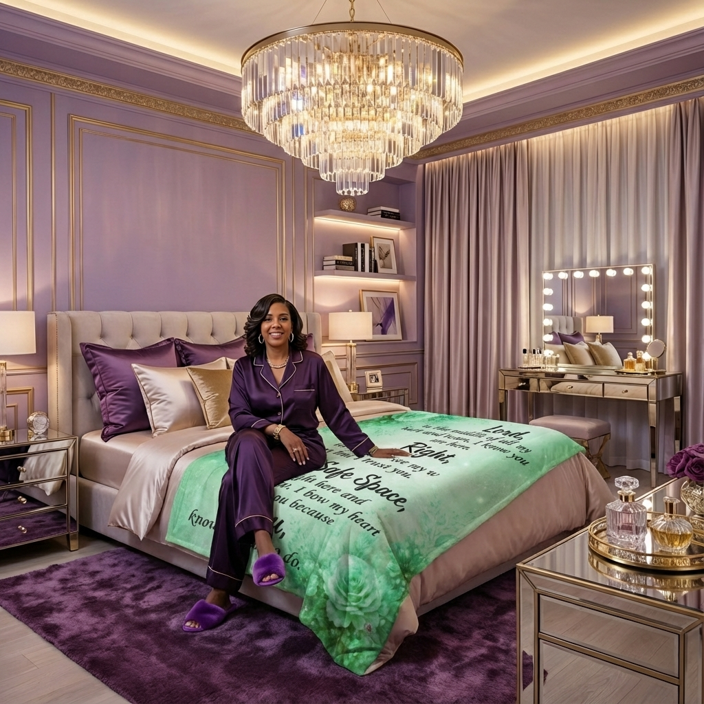 Christian Healing Prayer Blanket — My Safe Space™ Comfort Throw for Peace & Emotional Restoration